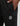 black track pants with a zippered side pocket and a hex logo patch near the pocket