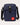 navy blue compact sling bag with front pocket, black adjustable strap, metal snap closure, red logo patch by K-Star 7