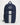 navy blue backpack featuring K-Star 7 Originals logo on the top panel, with a white vertical stripe on the front and a zip