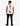 White Bucket Sleeveless Mens T-Shirt with graphic print, paired with black jeans, shown from the back on a model.