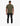 Back view of a male model wearing a military green Cannister Mens T-Shirt, black jeans, and white sneakers against a white