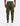back view of olive green track pants with cargo pockets and cuffed ankles, paired with white sneakers