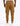 back view of tan track pants with cargo pockets, elastic waistband and cuffs, paired with white sneakers