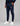 navy track pants by K-Star 7 Originals with a hex emblem, zip pocket, cargo pocket, drawstring waist, and cuffed ankles