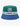 Klevas Bentley bucket hat in green and blue with an embroidered K and Klevas text band, front view.