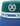 Close-up of a Klevas Bentley bucket hat, featuring a green crown, blue brim, white band with blue stripe, and embroidered