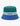 Klevas Bentley Bucket Hat in green and royal blue, featuring a white band with 'KLEVAS' branding. Front view of the durable