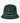Front view of a Klevas Gram Reversible Bucket Hat in dark green with a subtle hexagonal pattern and cream trim.