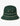 Front view of a Klevas Gram Reversible Bucket Hat in dark green with a subtle hexagonal pattern and cream trim.