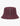 Burgundy Klevas Martina reversible bucket hat featuring a dark grey and white stylized boot pattern.