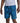 Man wearing blue Logo Mens Swimshorts with a vibrant teal and blue leaf pattern, featuring a drawstring. Paired with a light