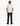 A young boy from behind, wearing a beige Mufasa Boys Logo T-Shirt, black pants, and black shoes, full length view.