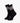 Two black Nadal crew socks with white and tan stripes and a star logo, presented angled on a clean white background.
