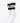 Pair of Roger white crew socks with black stripes and a K-star-K-J logo, presented at an angle.