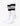 Pair of Roger white crew socks with black stripes and a K-star-K-J logo, presented at an angle.