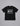 black short sleeve t shirt featuring a white k star seven logo framed by dotted rectangular borders