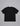 black short sleeve t shirt laid flat, back view on light grey background