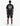 Rear view of a male model in a black Taste Mens Logo oversized t-shirt with a colorful NASA graphic, distressed black cargo