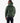 Green Union Mens Padded Jacket with a hood, seen from the back on a model, showcasing its bomber style and design.