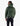 Green Union Mens Padded Jacket with a hood, seen from the back on a model, showcasing its bomber style and design.